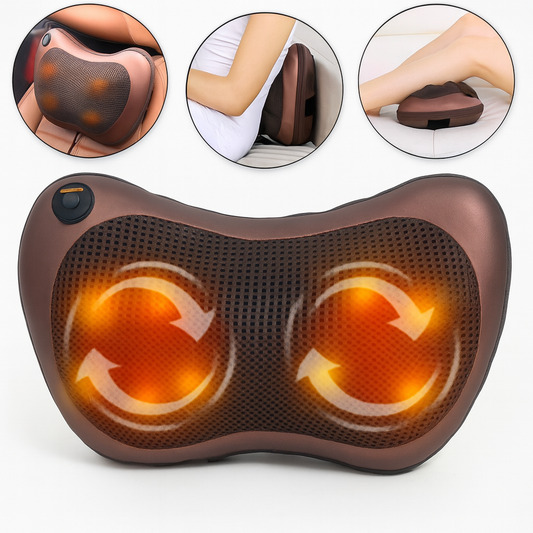 Massaggiatore a 4 Testine per Collo e Corpo – Terapia Calda e Antistress