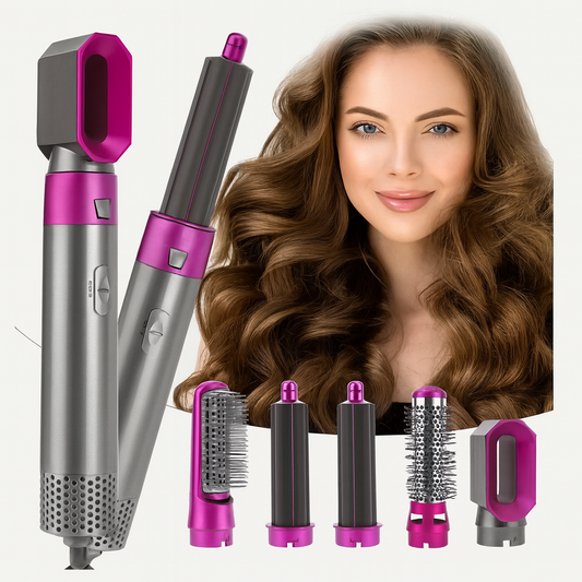 Spazzola ad aria calda 5 in 1 spazzola asciugacapelli ionica negativa rimovibile