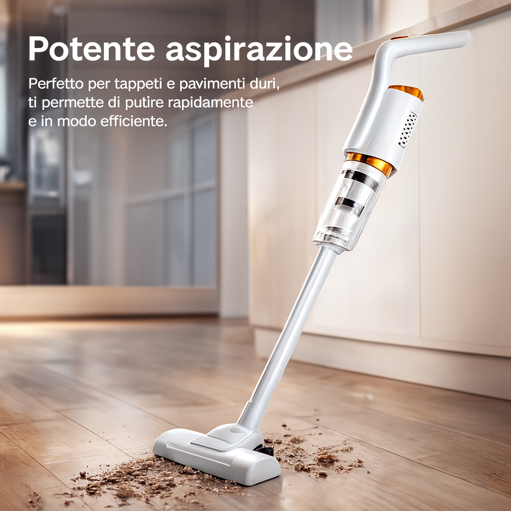 Aspirapolvere Portatile 2 in 1 Premium – Ultra Potente e Senza Fili